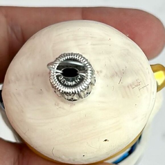 Navy Teddy Bear Glass Christmas Ornament made in Germany Hand Painted - Picture 8 of 9